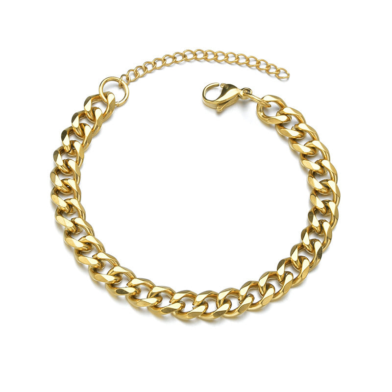 Men's Titanium Cuban Bracelet Chain Jewelry