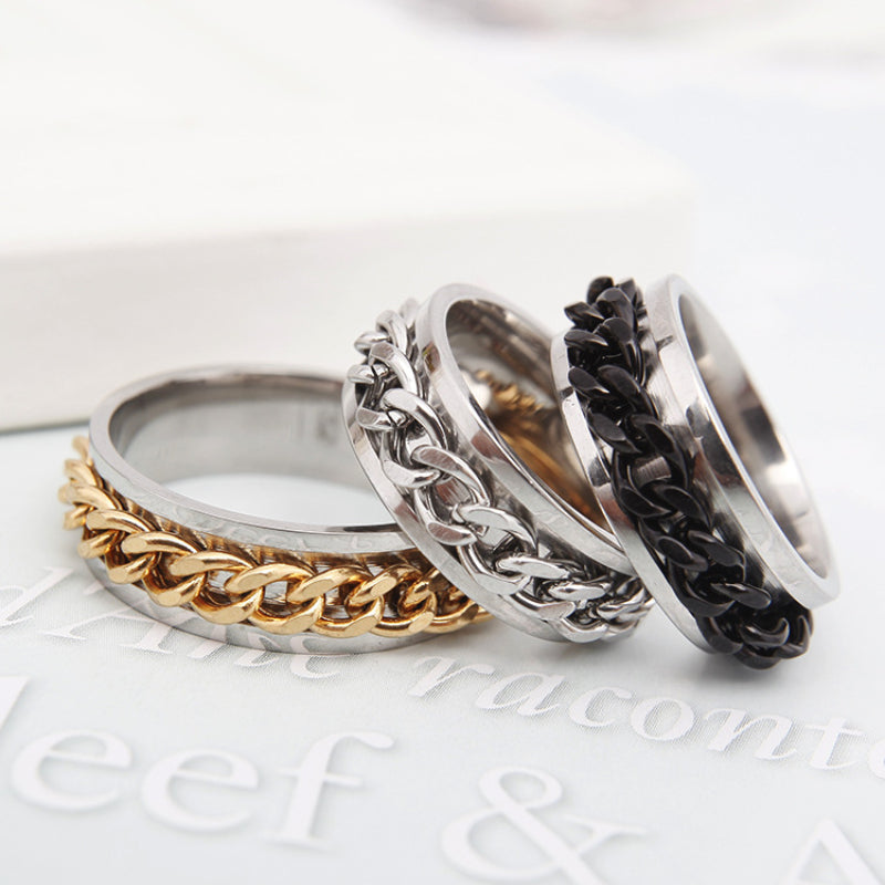 Men's Rotatable Chain Ring Stainless Steel