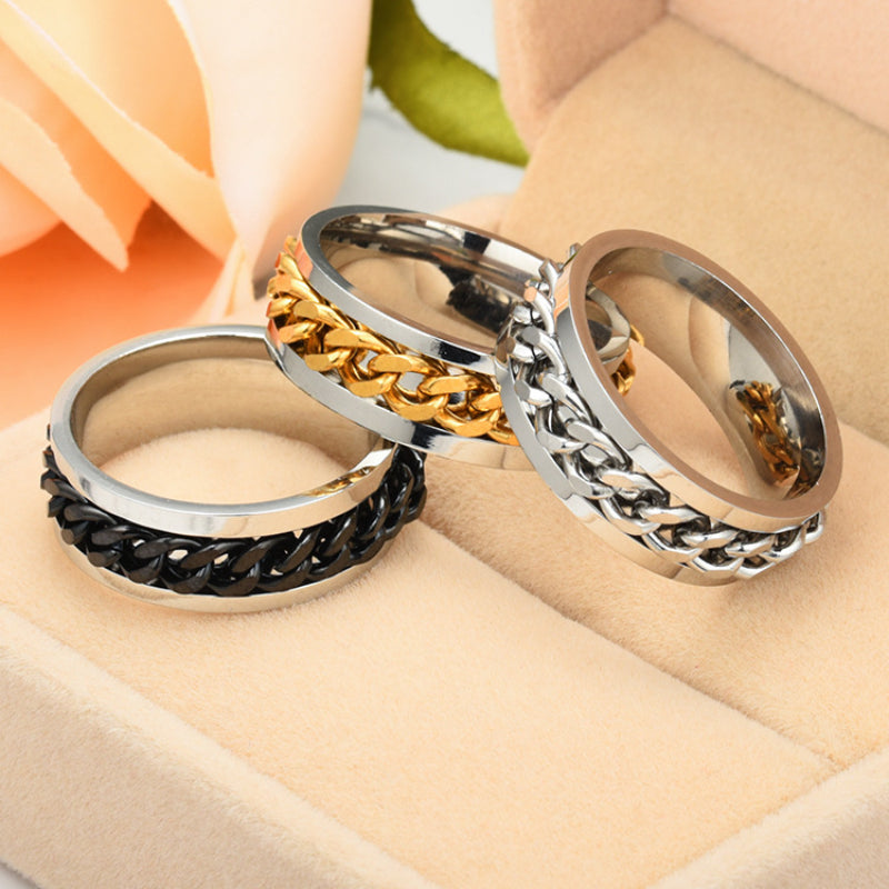 Men's Rotatable Chain Ring Stainless Steel