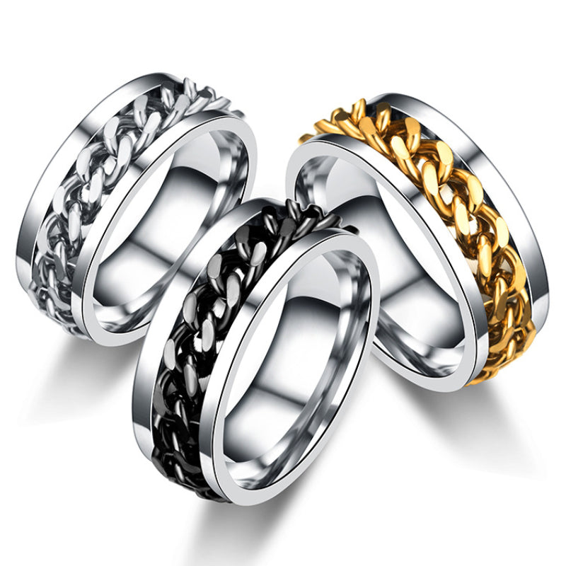 Men's Rotatable Chain Ring Stainless Steel