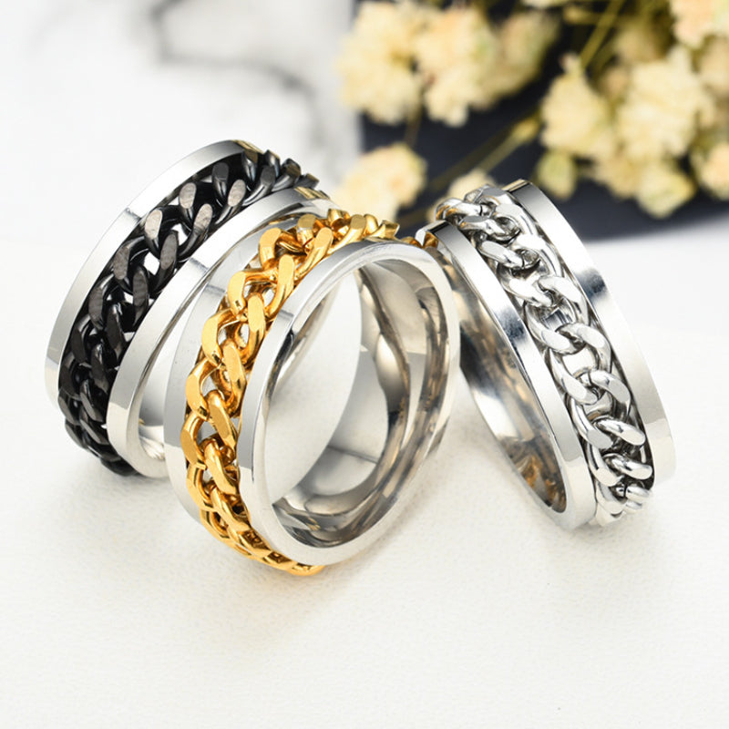 Men's Rotatable Chain Ring Stainless Steel