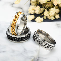 Men's Rotatable Chain Ring Stainless Steel