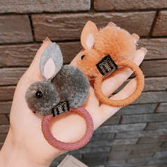 Kids Girls Hair Tie Plush Rabbit Rubber Bands Hair Rope Hair Bands Hair Accessor
