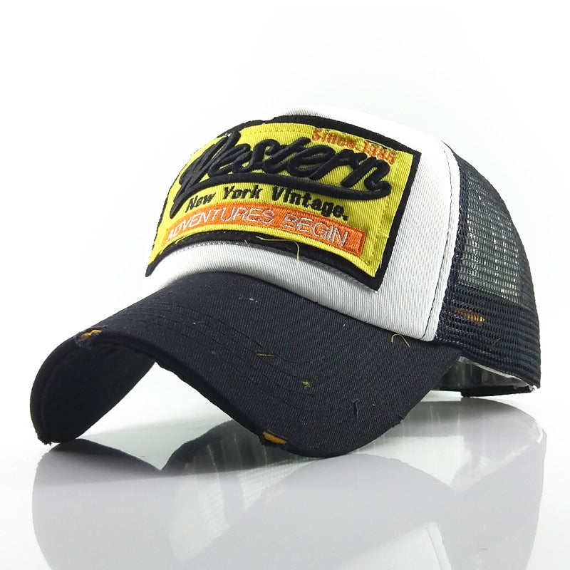 Western Embroidery Patch Baseball Cap Hip Hop Trucker Hat