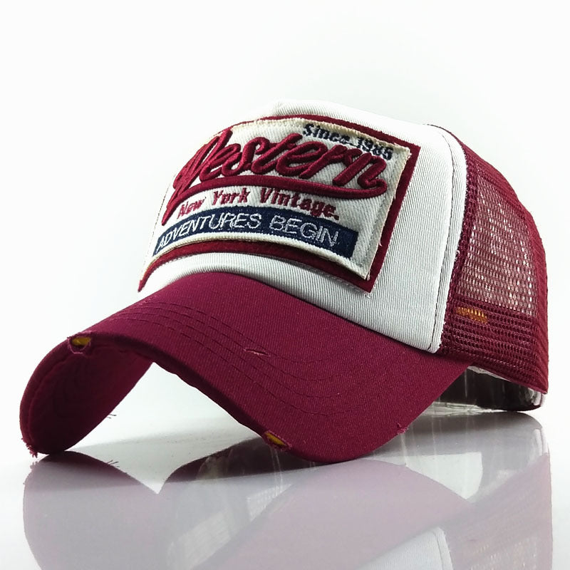 Western Embroidery Patch Baseball Cap Hip Hop Trucker Hat