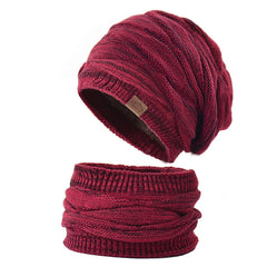 Warm Knitted Hat & Scarf Set for Men Winter Cold-proof Thickening