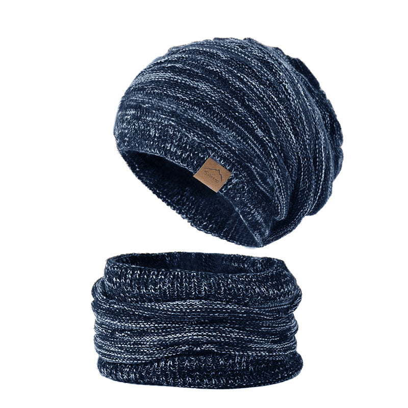 Warm Knitted Hat & Scarf Set for Men Winter Cold-proof Thickening