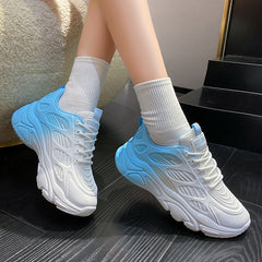 Women's Chunky Ombre Sneakers with Non Slip Mesh