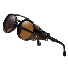 KEITHION Steampunk Style Round Vintage Sunglasses Retro Eyewear UV400
