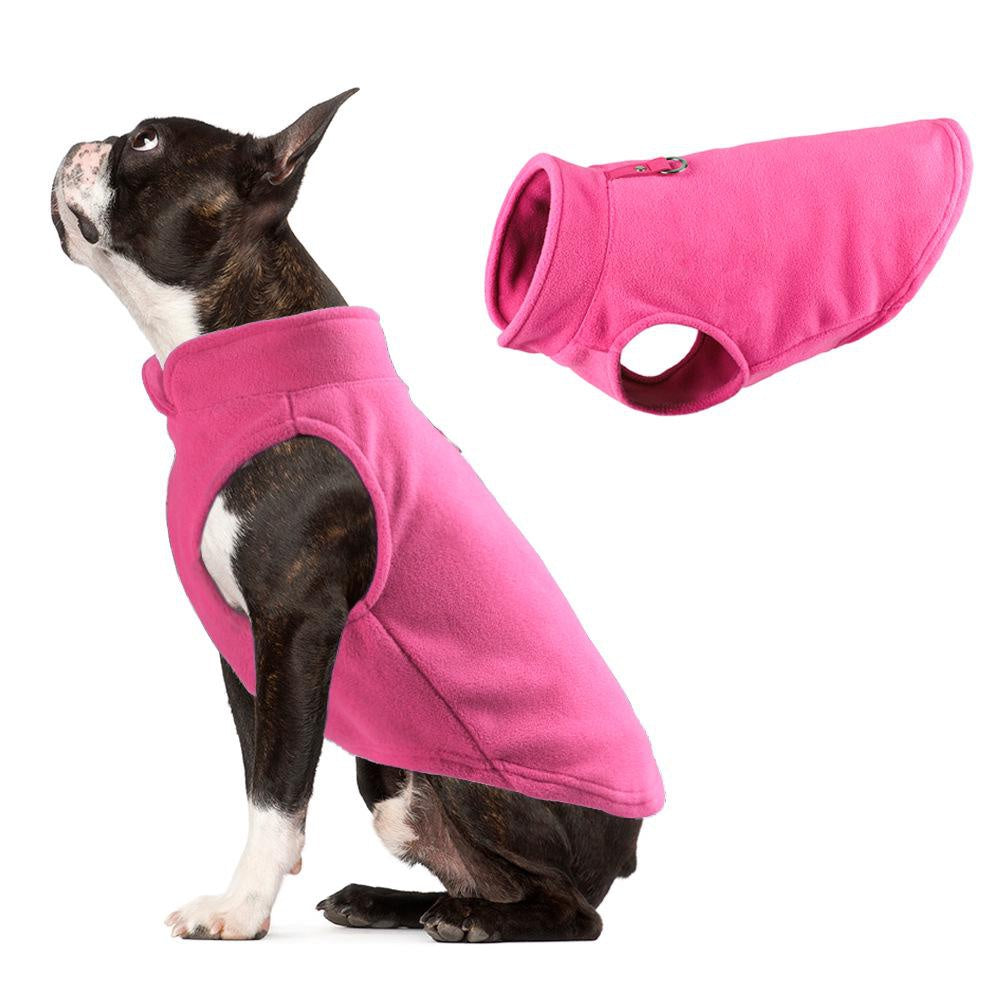 Warm Fleece Vest for Pets with Leash Ring