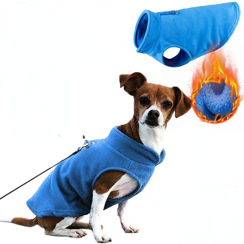 Warm Fleece Vest for Pets with Leash Ring