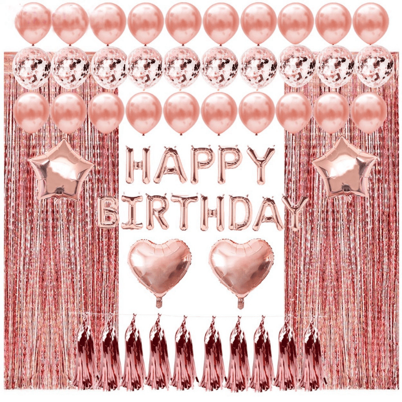 40 Piece Rose Party Balloons Set for Birthdays & Celebrations
