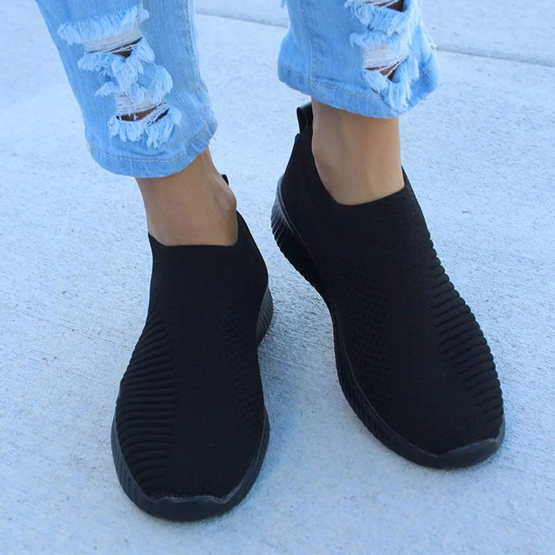 Women's Casual Knit Sneakers Lightweight Slip-On Shoes