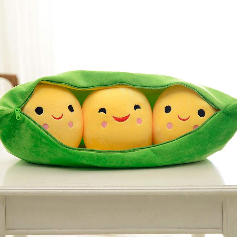 Bean Pea Shape Plush Toy Holiday Gift Cleaned Disassembled