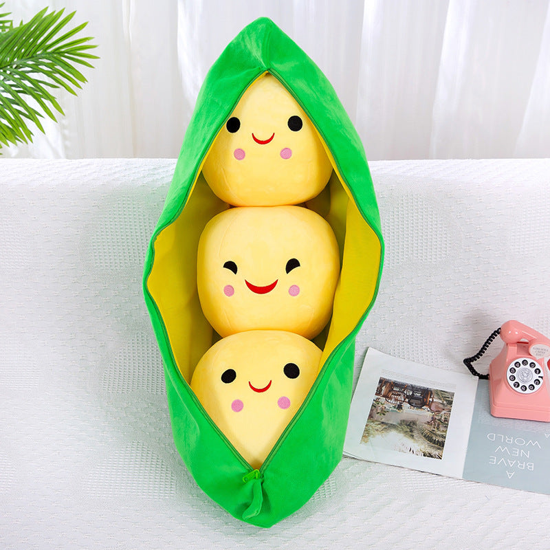Bean Pea Shape Plush Toy Holiday Gift Cleaned Disassembled