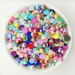 100pcs 6mm DIY Half Pearl Bead Flat Back Art Decor