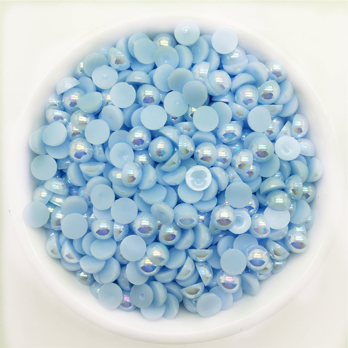100pcs 6mm DIY Half Pearl Bead Flat Back Art Decor