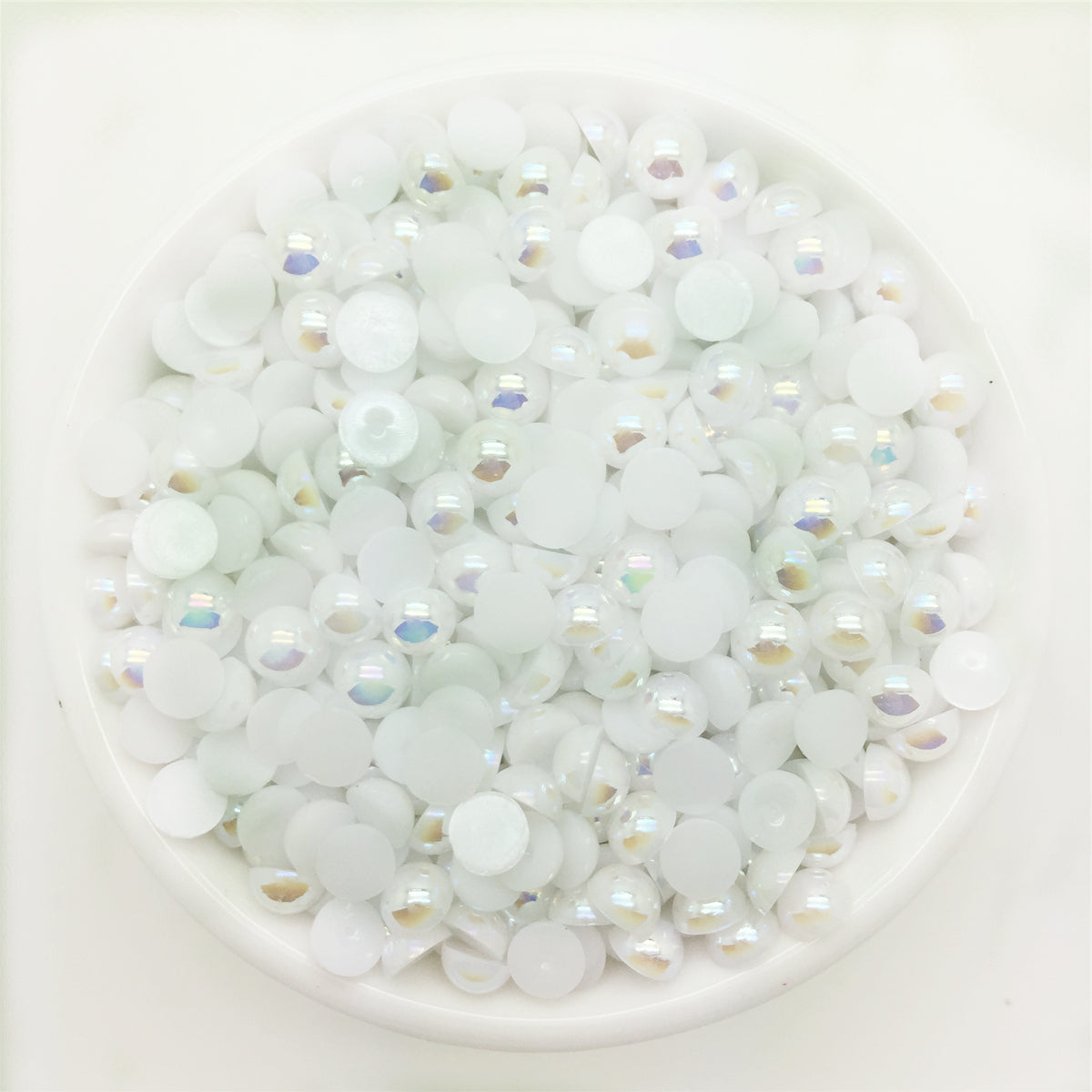 100pcs 6mm DIY Half Pearl Bead Flat Back Art Decor