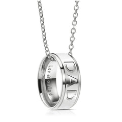 Love You Dad Mom Steel Necklace Men Women Dad Birthday Jewelry Mom Gift