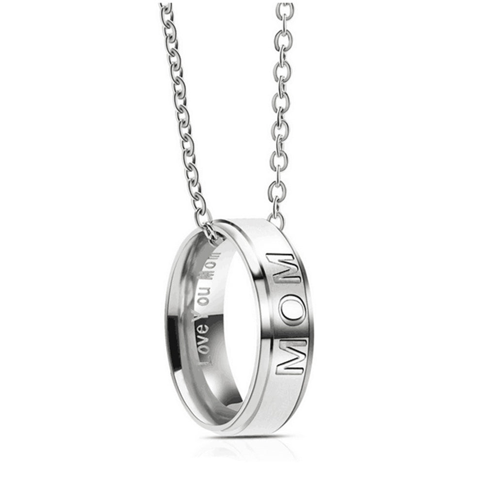 Love You Dad Mom Steel Necklace Men Women Dad Birthday Jewelry Mom Gift