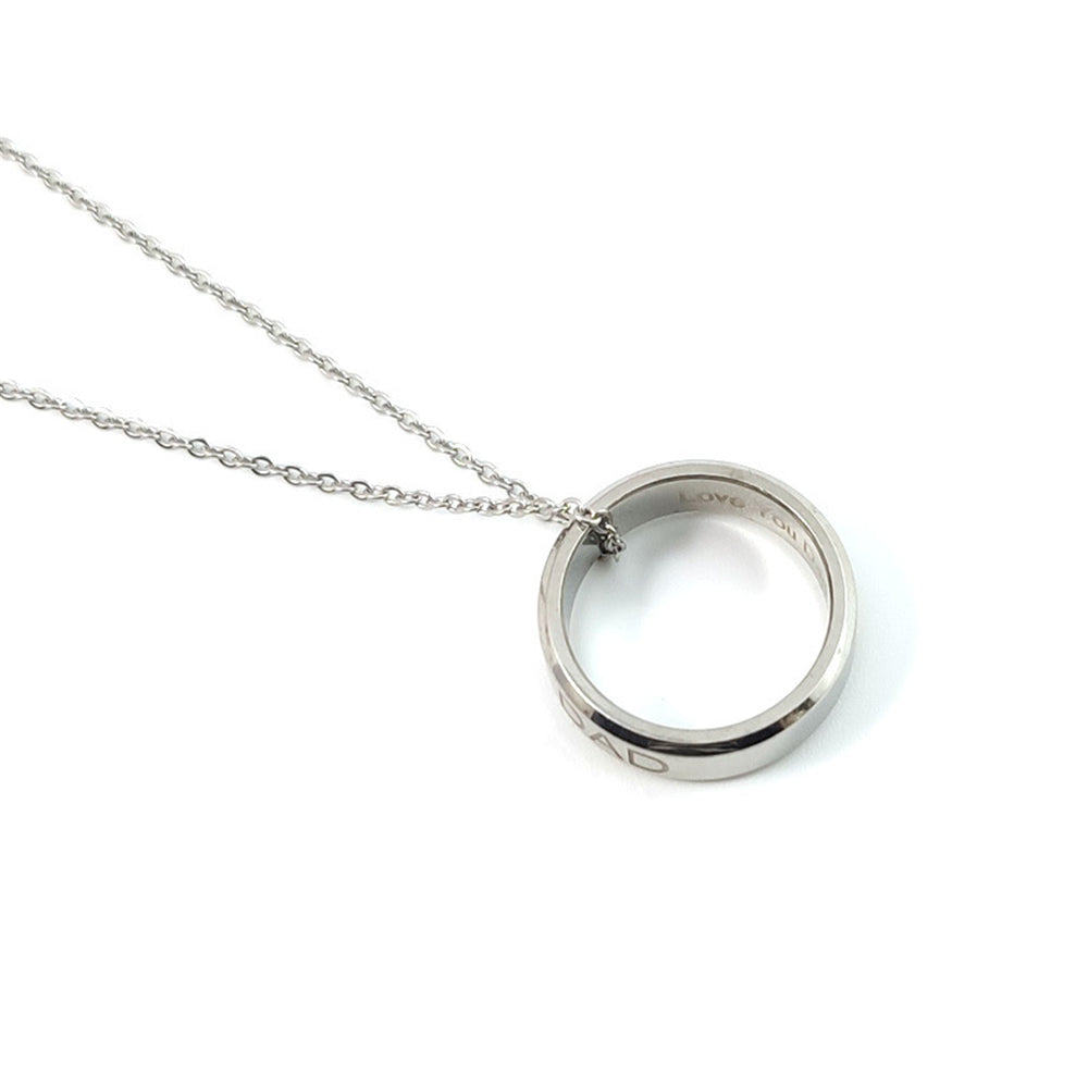 Love You Dad Mom Steel Necklace Men Women Dad Birthday Jewelry Mom Gift