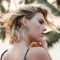 Vintage Geometric Spiral Feather Earrings Engraved Boho Style Dangle Earrings