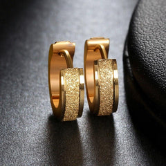 316L Stainless Steel Women Matte Hoop Earrings
