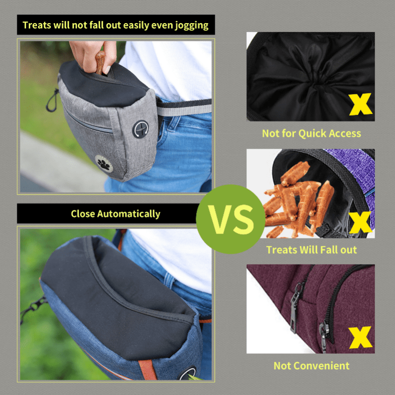 Reflective Dog Treat Training Pouch Bag Large Capacity Snack Bag
