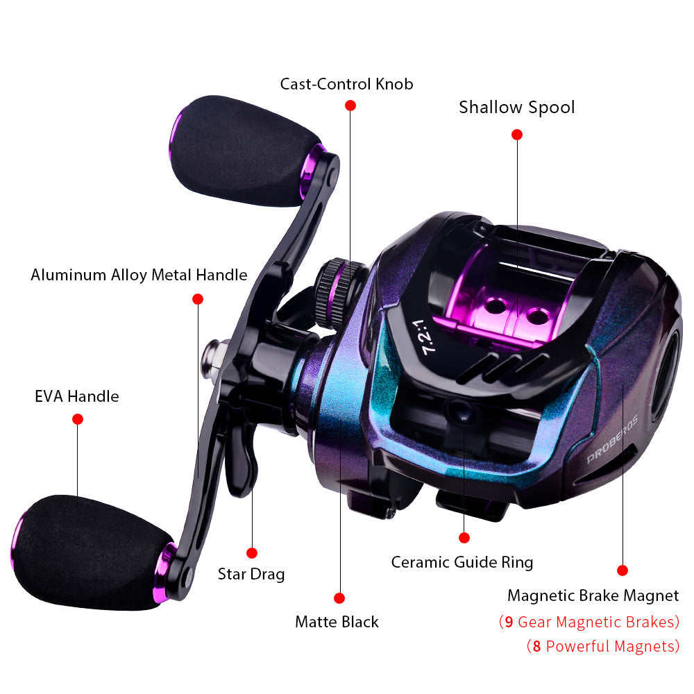 Metal Drop Lure Reel 7.2:1 Gear Ratio Fishing Accessory