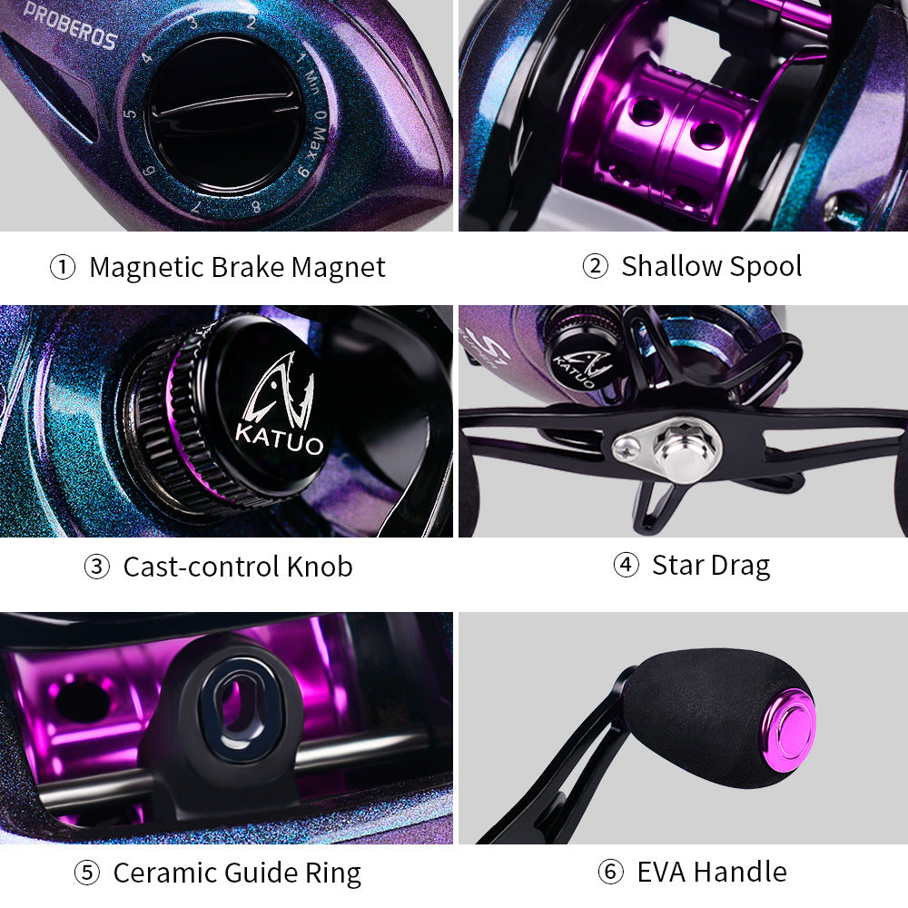 Metal Drop Lure Reel 7.2:1 Gear Ratio Fishing Accessory