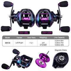 Metal Drop Lure Reel 7.2:1 Gear Ratio Fishing Accessory