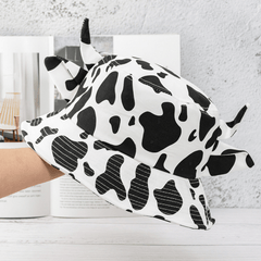 Cow Bucket Hat With Horn Ears Unisex Fisherman's Hat
