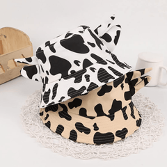Cow Bucket Hat With Horn Ears Unisex Fisherman's Hat
