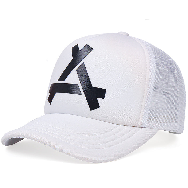 Letter Embroidered Trucker Hat Unisex Snapback Mesh Baseball Cap