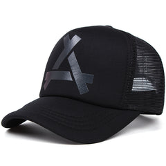 Letter Embroidered Trucker Hat Unisex Snapback Mesh Baseball Cap