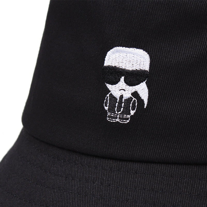Little Man Embroidery Bucket Hat Hip Hop Cartoon Sun Hats Lightweight Bre...