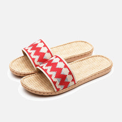 Women's Linen Fabric Slippers Indoor Lightweight Non Slip Slippers