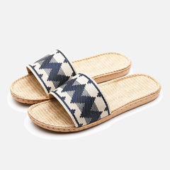 Women's Linen Fabric Slippers Indoor Lightweight Non Slip Slippers