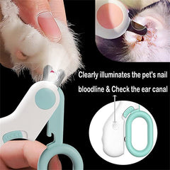 Pet Grooming Kit Nail Clippers LED Lights for Dogs Cats