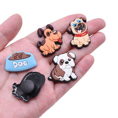 16pcs Dog Pattern Shoe Charms for Clogs Jibts Bubble Slides Sandals