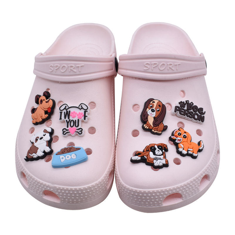 16pcs Dog Pattern Shoe Charms for Clogs Jibts Bubble Slides Sandals