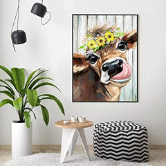 Cow Diamond Painting Kit Adults 5D Full Drill Dots Paintings Gems