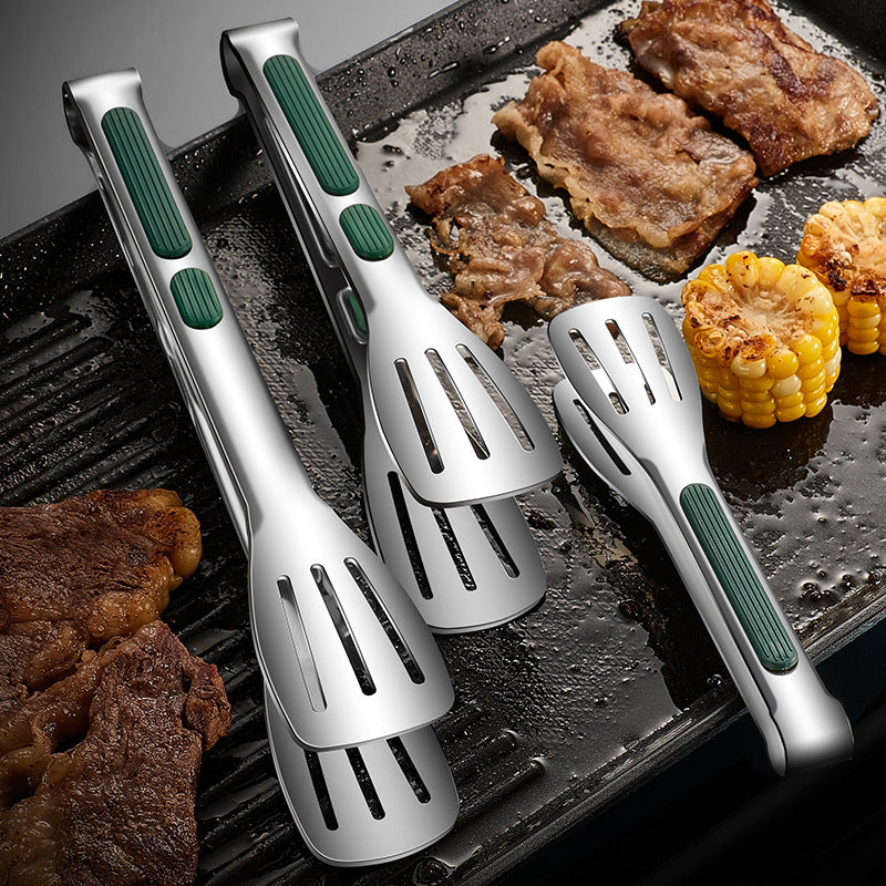 Stainless Steel Food Tongs Non Slip Grill Buffet Clamp
