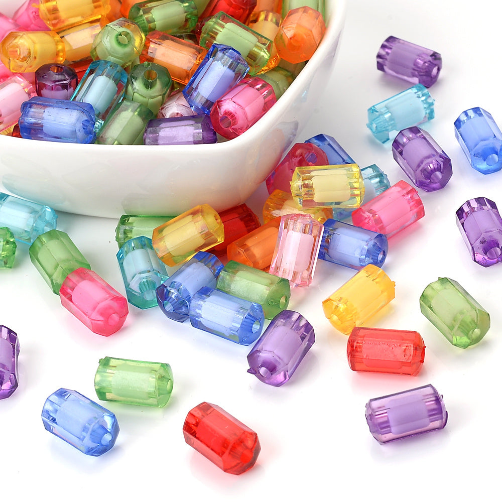50pcs Transparent Geometric Spacer Beads for DIY Bracelet Necklace