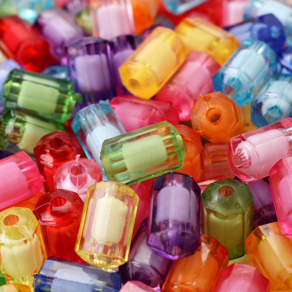 50pcs Transparent Geometric Spacer Beads for DIY Bracelet Necklace