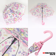 Colorful Princess Umbrella Transparent Plastic Unicorn Kindergarten Umbrella