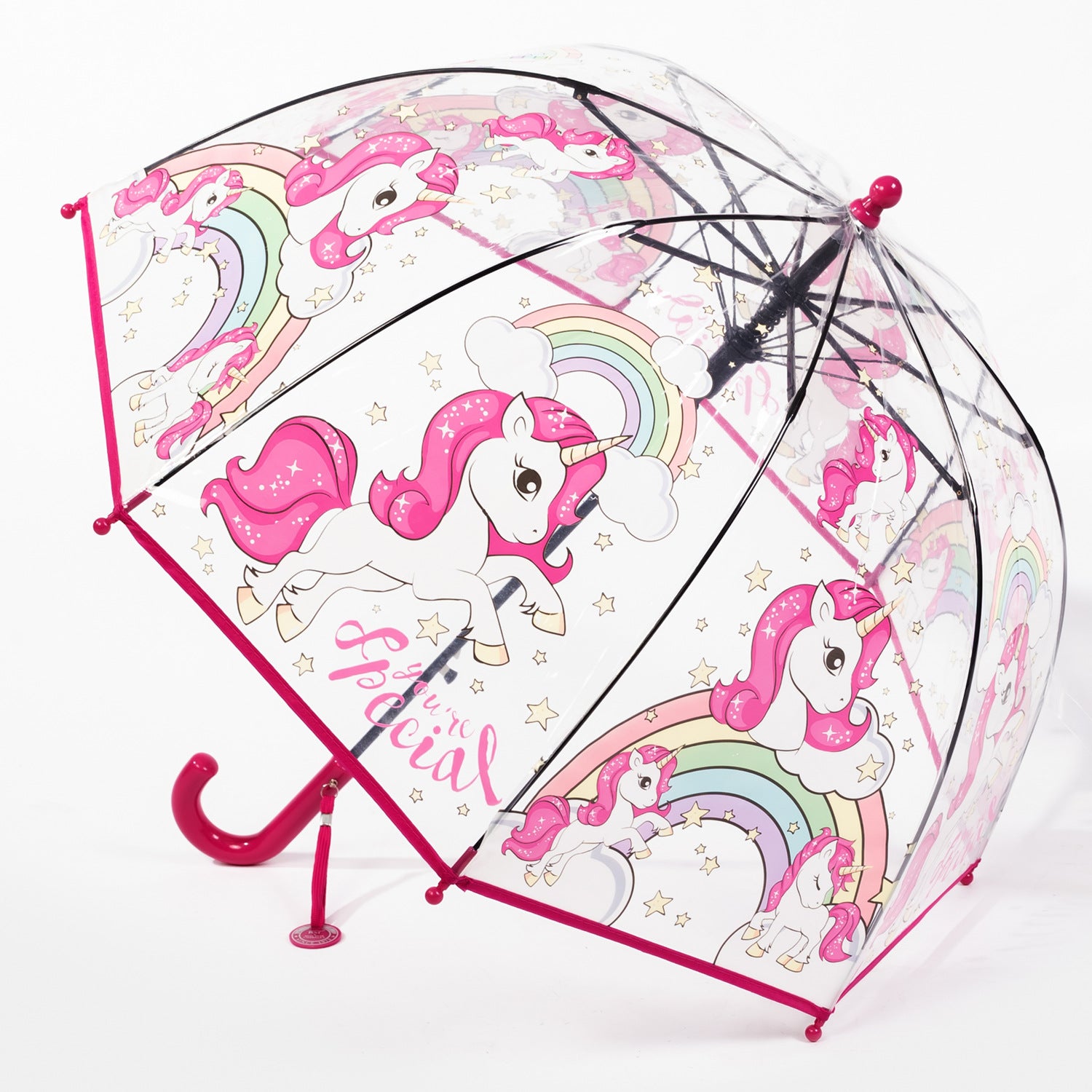 Colorful Princess Umbrella Transparent Plastic Unicorn Kindergarten Umbrella
