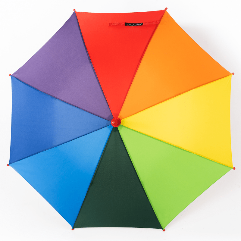 Children's Rainbow Umbrella Colorful Spliced Design For Kids Over 3 Years