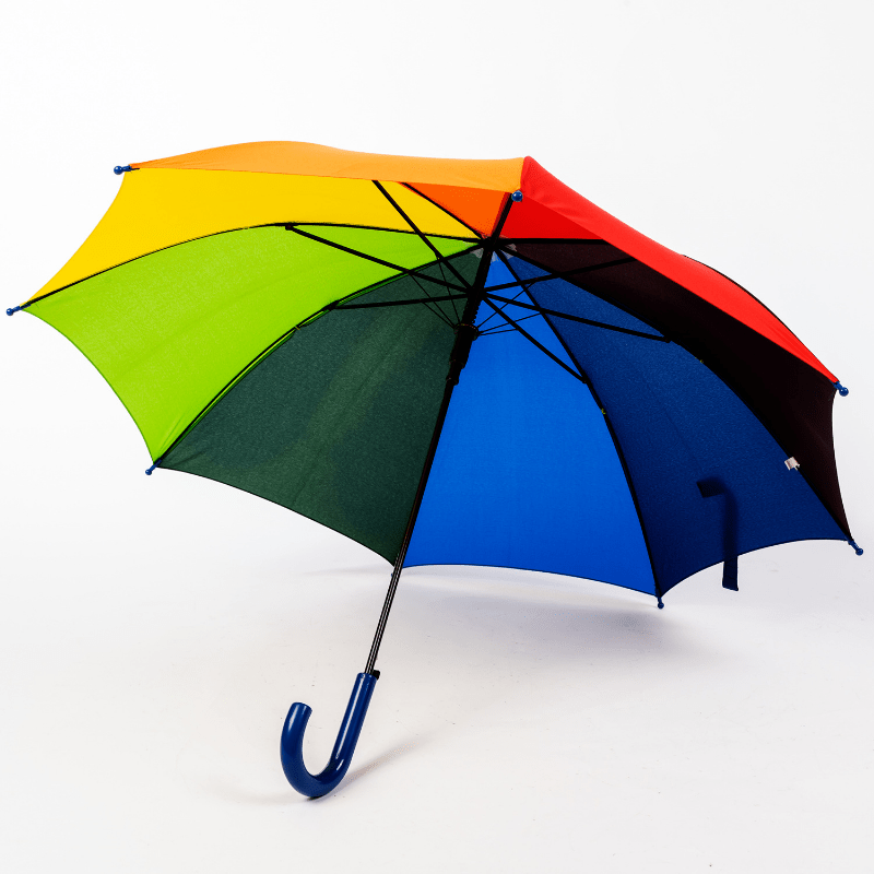 Children's Rainbow Umbrella Colorful Spliced Design For Kids Over 3 Years