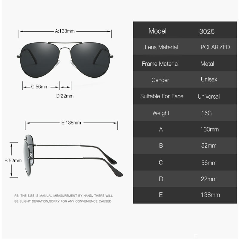 Polarized Retro Pilots Sunglasses for Men and Women